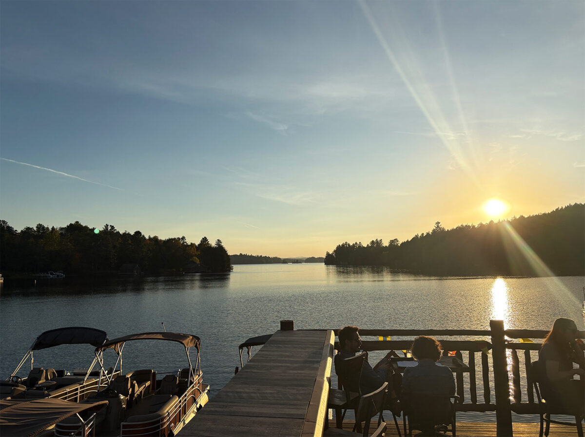saranac lake sunset dock